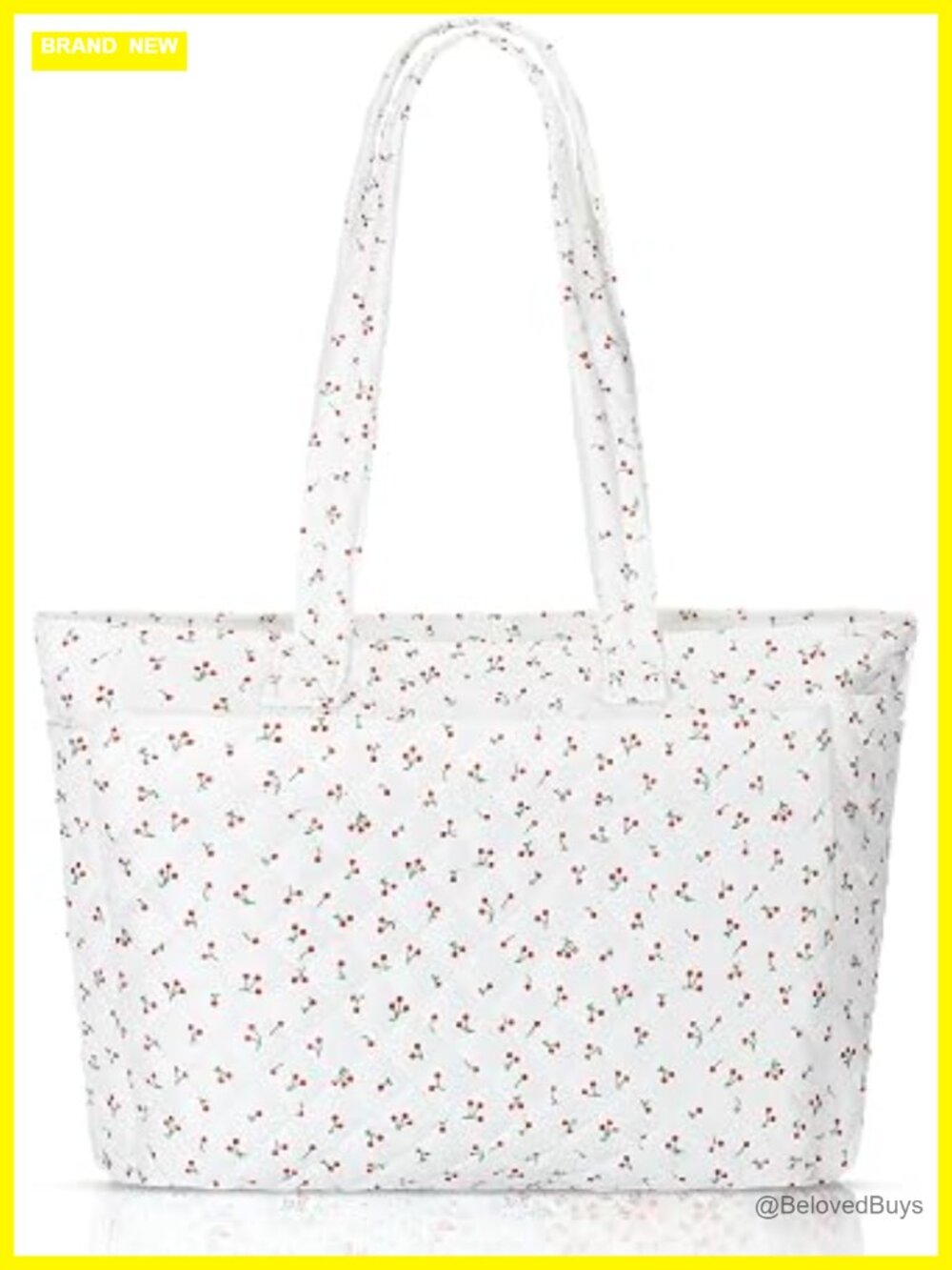 Quilted Puffer Tote Bag with Zipper Lightweight Shoulder Handbag for Travel Work